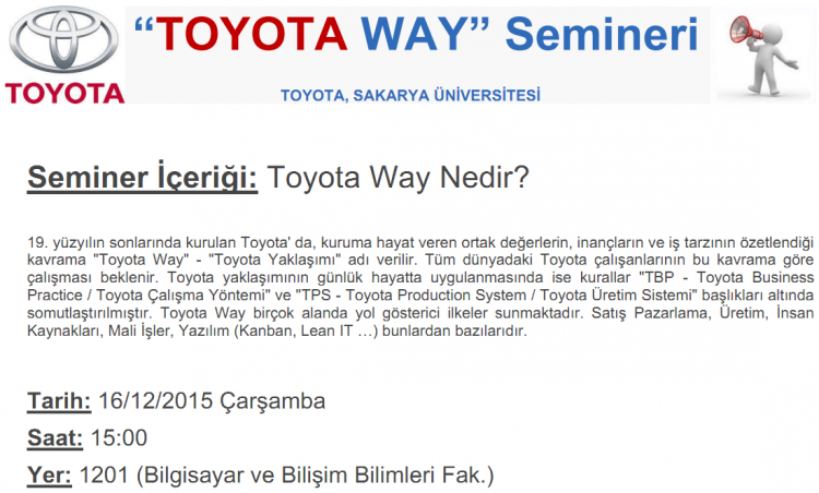 Toyota - Toyota Way Semineri